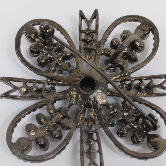 Black Maltese Cross Brooch Pin or Pendant Vintage - Picture 5 of 8